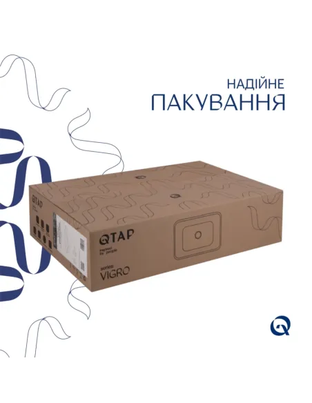 Накладная раковина Q-Тap Virgo N QT18116308W48462 White, 560x380x130 мм с донным клапаном Pop-up PU02