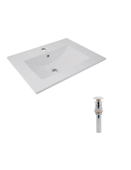 Накладная раковина Q-Тap Albatross QT01113060CW148473 White, 620x460x180 мм с донным клапаном Pop-up PU02