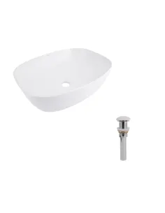 Накладная раковина Q-Тap Cardinal QT04116302W48464 White, 500×380×140 мм с донным клапаном Pop-up PU02