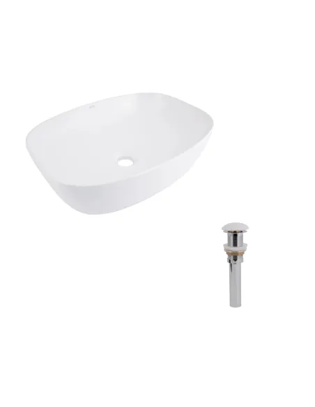 Накладна раковина Q-Тap Cardinal QT04116302W48464 White, 500×380×140 мм з донним клапаном Pop-up PU02