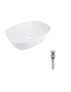 Накладная раковина Q-Тap Cardinal QT04116257W48465 White, 600x380x140 мм с донным клапаном Pop-up PU02