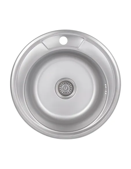 Мийка для кухні кругла Brinex 490-A BRIN490SAT06 Satin 0,6 мм з нержавіючої сталі