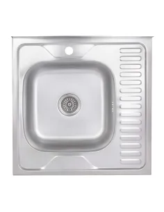 Мойка для кухни квадратная Brinex 6060-L BRIN6060LSAT06 Satin 0,6 мм из нержавеющей стали