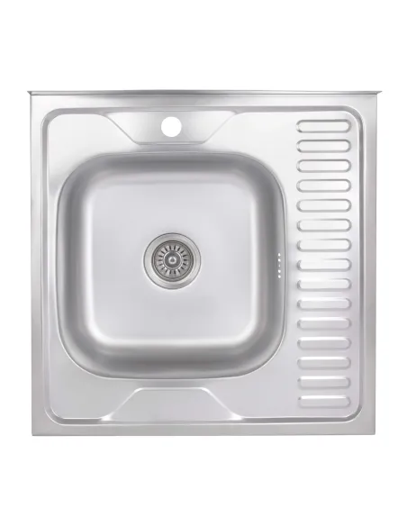 Мойка для кухни квадратная Brinex 6060-L BRIN6060LSAT06 Satin 0,6 мм из нержавеющей стали