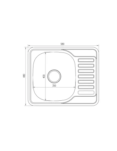 Мойка для кухни прямоугольная Brinex 5848 BRIN5848SAT08 Micro Decor 0,8 мм из нержавеющей стали