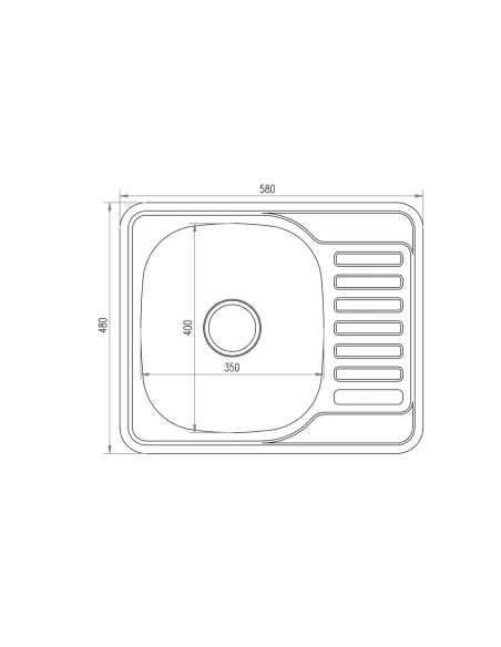 Мийка прямокутна для кухні Brinex 5848 BRIN5848SAT08 Micro Decor 0,8 мм з нержавіючої сталі