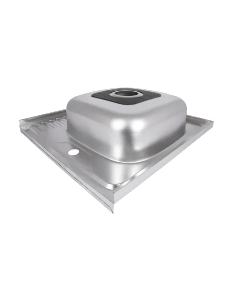 Мийка кухонна квадратна Brinex 6060-R BRIN6060RSAT06 Satin 0.6 мм з нержавіючої сталі
