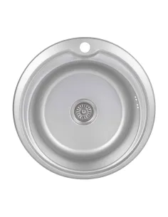 Мойка для кухни круглая Brinex 510-D BRIN510MDEC08 Satin 0,8 мм из нержавеющей стали