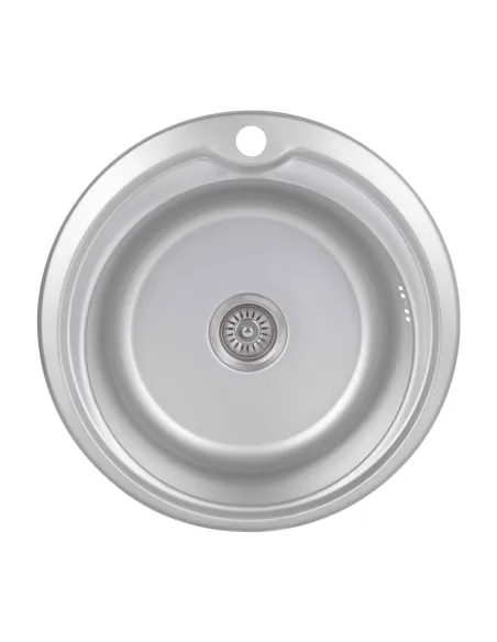 Мойка для кухни круглая Brinex 510-D BRIN510MDEC08 Satin 0,8 мм из нержавеющей стали