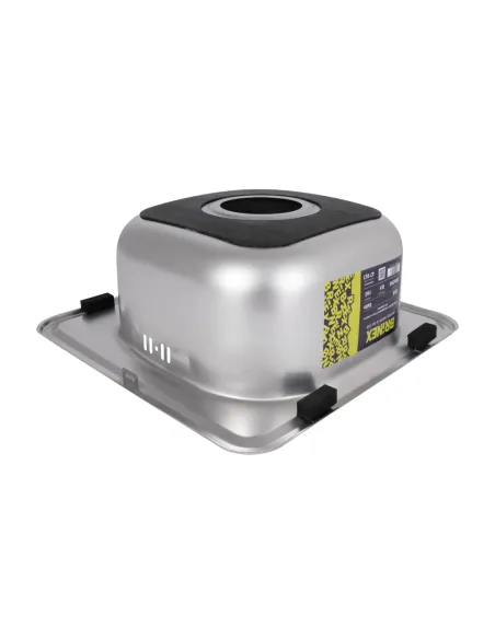 Мойка кухонная квадратная Brinex 3838 BRIN3835SAT06 0.6 мм из нержавеющей стали