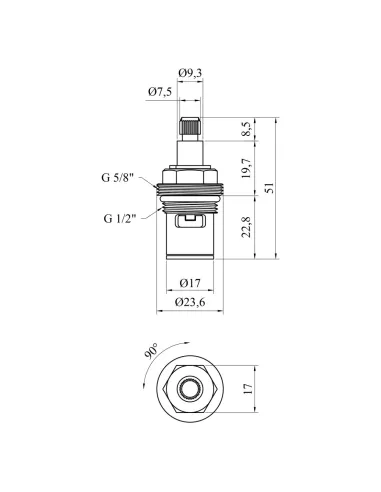 Кран-букса для змішувача Kroner KRM - М980, керамічна