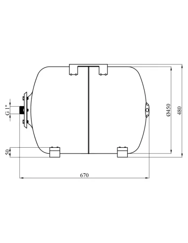 Гидроаккумулятор горизонтальный Pumpman COS 100 литров