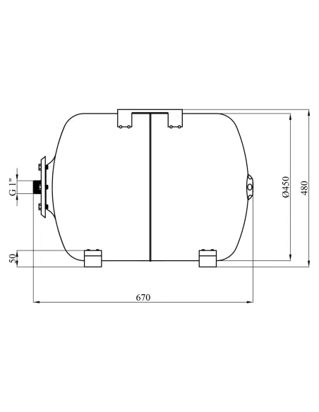 Гидроаккумулятор горизонтальный Pumpman COS 100 литров