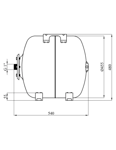 Гідроакумулятор горизонтальний Pumpman COS 80 літрів
