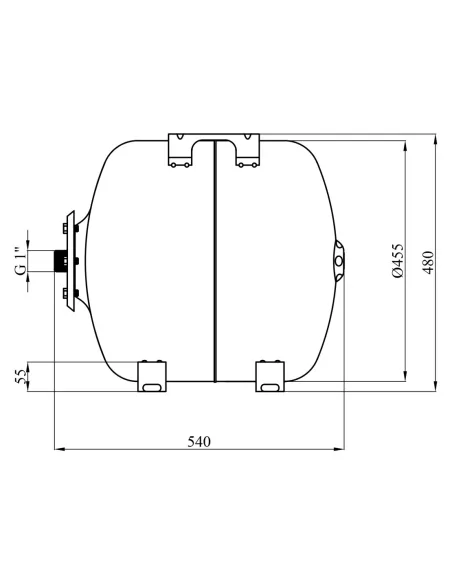 Гідроакумулятор горизонтальний Pumpman COS 80 літрів