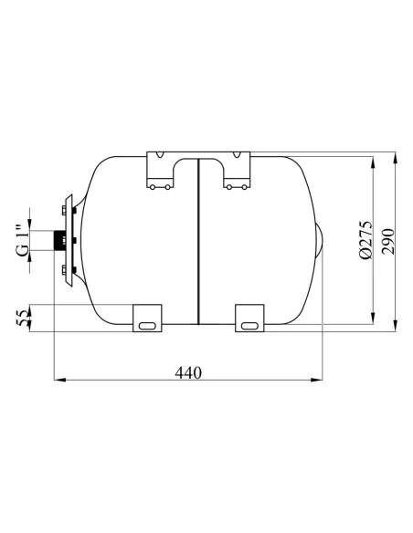 Гідроакумулятор горизонтальний Pumpman PMN-025007 24 літри