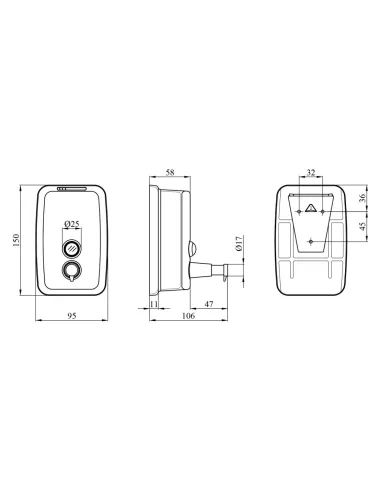 Дозатор рідкого мила Kroner KRM Rizze - ACC405-5 для ванної кімнати