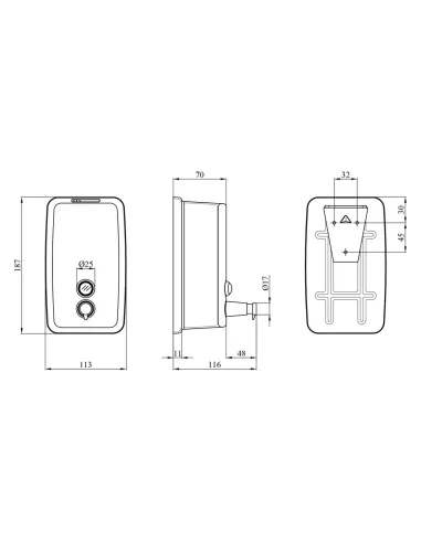 Дозатор жидкого мыла Kroner KRM Rizze - ACC405-8 для ванной