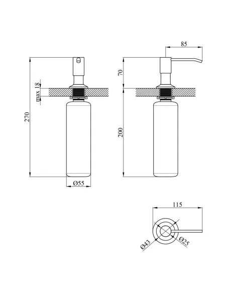 Дозатор миючого засобу Kroner KRP Spender - 026 для кухонного миття