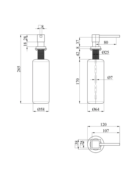 Дозатор моющего средства Kroner KRP Spender - C008 для кухонной мойки