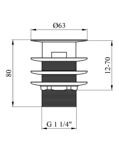 Донний клапан для раковини Kroner KRM - C962-1, 1 1/4 дюйма з переливом