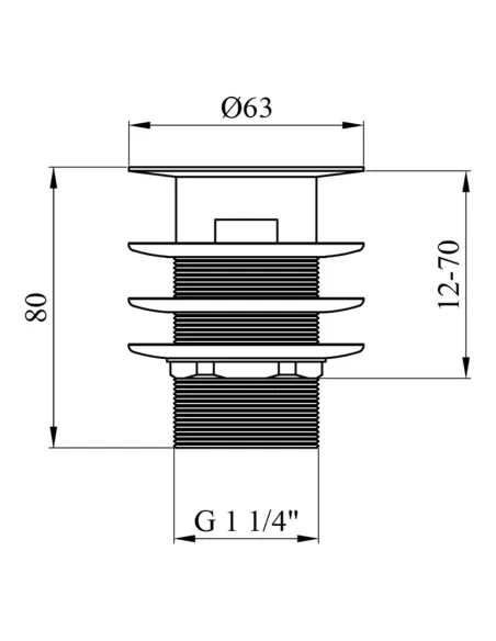 Донный клапан для раковины Kroner KRM - C962-1, 1 1/4 дюйма с переливом