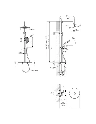 Душевая система Kroner KRP Makon - GRP0637