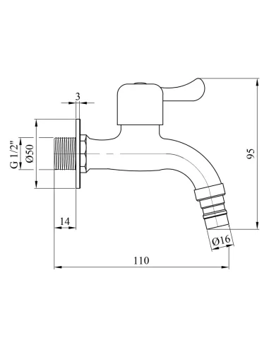 Кран кульовий для поливу Kroner KRP Edelstahl Klassisch - ESG099 1/2 дюйма НР