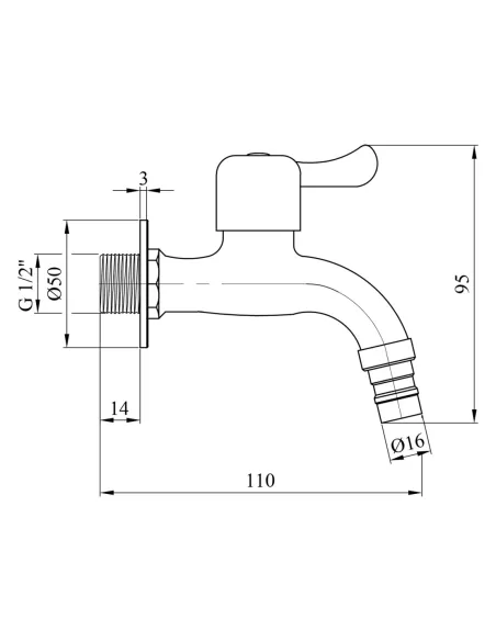 Кран кульовий для поливу Kroner KRP Edelstahl Klassisch - ESG099 1/2 дюйма НР