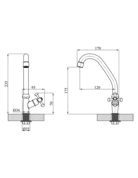 Монокран для умывальника Kroner KRM Rhein - C090