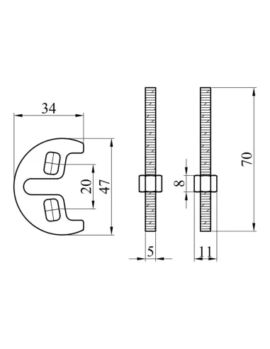 Кріплення для змішувача Kroner KRM-С18 з двома шпильками