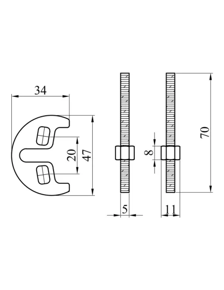 Кріплення для змішувача Kroner KRM-С18 з двома шпильками