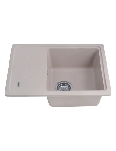 Мойка кухонная прямоугольная Kroner KRP Komposit COL - 6243, 620x430x200 мм песочная, из гранита