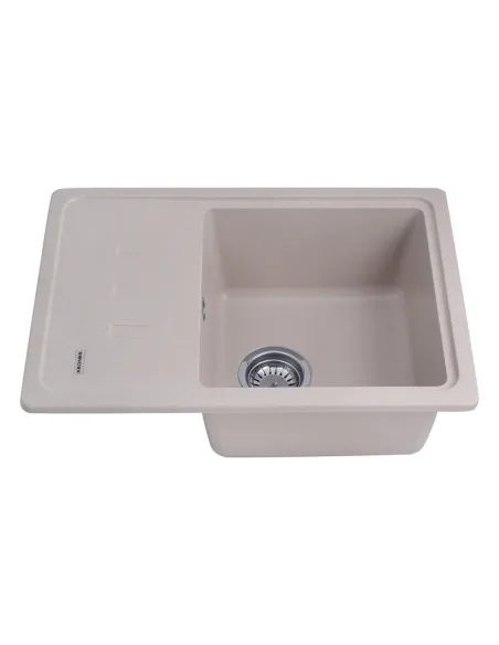 Мийка кухонна прямокутна Kroner KRP Komposit COL - 6243, 620x430x200 мм пісочне, з граніту