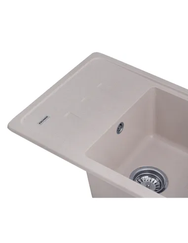 Мойка кухонная прямоугольная Kroner KRP Komposit COL - 6243, 620x430x200 мм песочная, из гранита