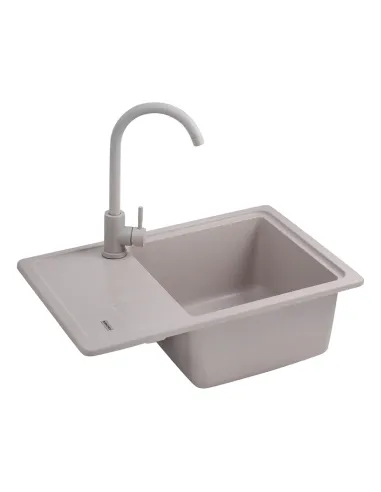 Мийка кухонна прямокутна Kroner KRP Komposit COL - 6243, 620x430x200 мм пісочне, з граніту