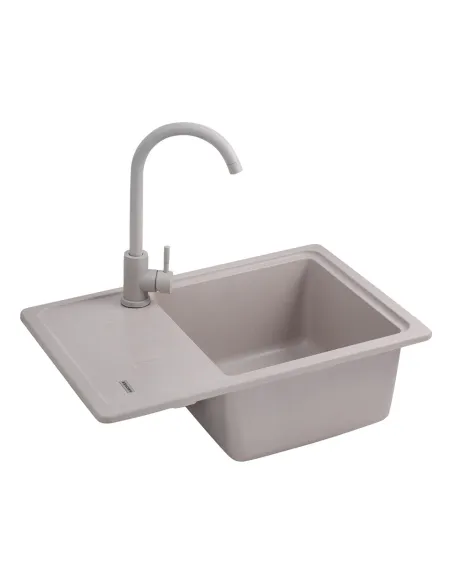 Мойка кухонная прямоугольная Kroner KRP Komposit COL - 6243, 620x430x200 мм песочная, из гранита