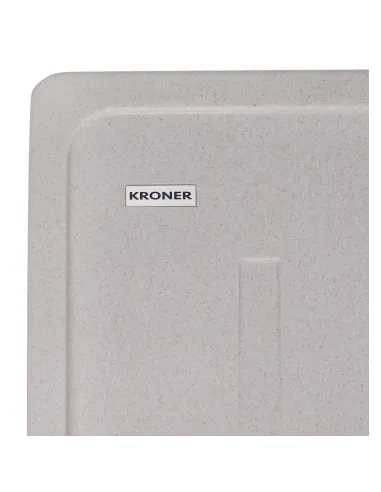 Мийка кухонна прямокутна Kroner KRP Komposit COL - 6243, 620x430x200 мм пісочне, з граніту
