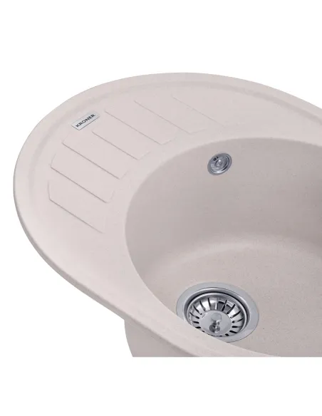 Мойка кухонная овальная Kroner KRP Komposit COL - 6250, 610х495х220 мм