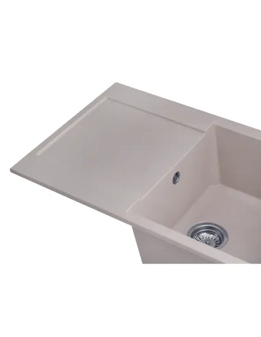 Мийка кухонна прямокутна Kroner KRP Komposit COL - 7850, 780x500x220 мм пісочне, з граніту