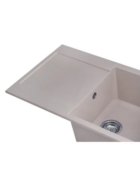 Мийка кухонна прямокутна Kroner KRP Komposit COL - 7850, 780x500x220 мм пісочне, з граніту