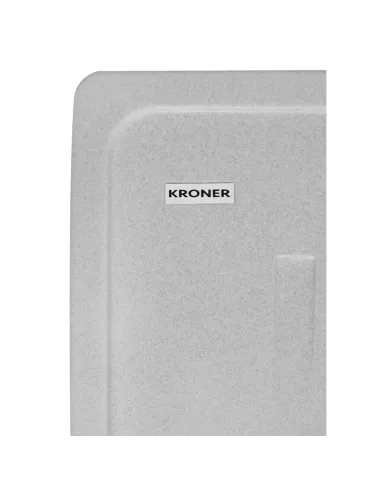 Мийка кухонна прямокутна Kroner KRP Komposit GRA - 6243, 620x430x220 мм сіра, з граніту
