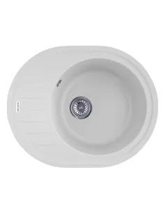 Мийка кухонна овальна Kroner KRP Komposit GRA - 6250, 610х495х220 мм