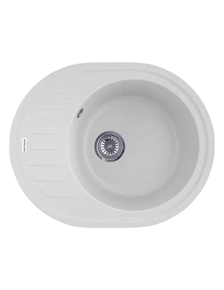 Мойка кухонная овальная Kroner KRP Komposit GRA - 6250, 610х495х220 мм