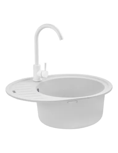 Мойка кухонная овальная Kroner KRP Komposit GRA - 6250, 610х495х220 мм