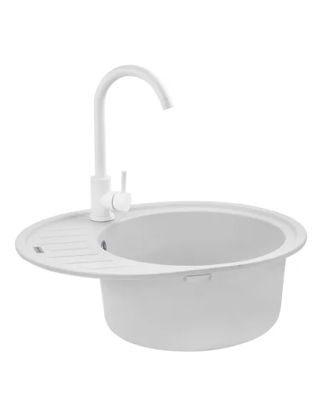 Мийка кухонна овальна Kroner KRP Komposit GRA - 6250, 610х495х220 мм