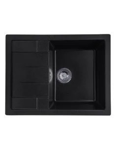 Мойка кухонная прямоугольная Kroner KRP Komposit GRB - 6550, 650x430x220 мм графит, из гранита