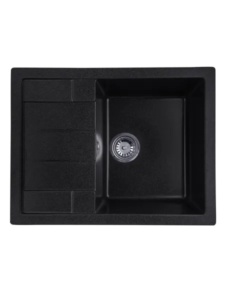 Мойка кухонная прямоугольная Kroner KRP Komposit GRB - 6550, 650x430x220 мм графит, из гранита