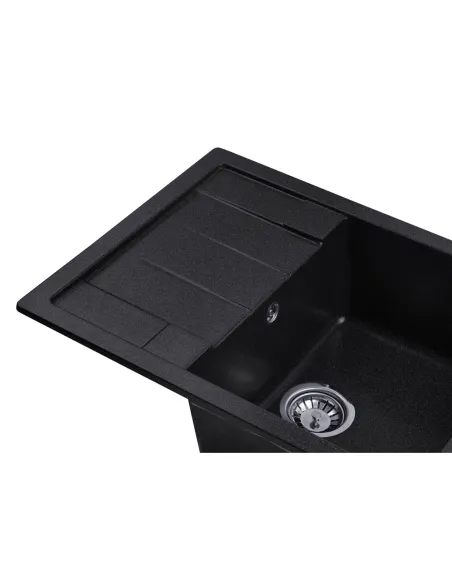 Мойка кухонная прямоугольная Kroner KRP Komposit GRB - 6550, 650x430x220 мм графит, из гранита