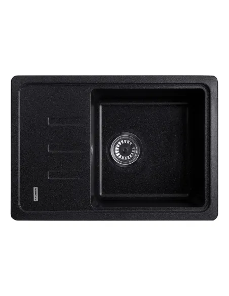 Мойка кухонная прямоугольная Kroner KRP Komposit SCH - 6243, 620x430x220 мм черная, из гранита